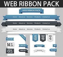 17个简洁大气的网页标签：Web Ribbon Pack